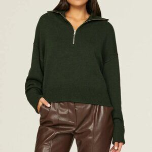 Marissa Webb Green Quarter Zip Sweater Size Small